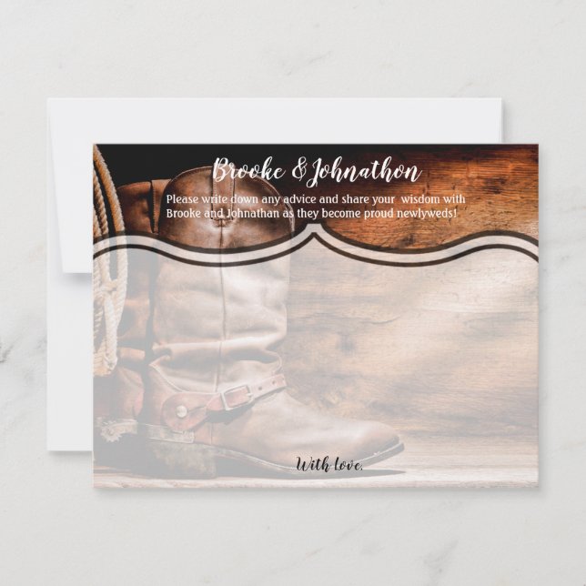 4.25x5.5 Råkort Cowboyboots Barn Wood Rustic Inbjudningar (Framsida)