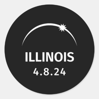 4.28.24 Solar Eclipse Illinois Runt Klistermärke