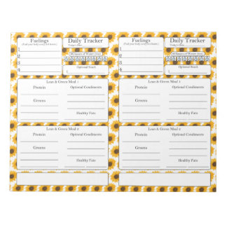 4-2-1-måltidsspårare anteckningsblock