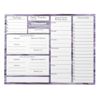 4-2-1-måltidsspårare | Planerare | Livsmedel-lista Anteckningsblock