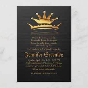 4,5" x 6,25" guld- kunglig drottningkronainbjudan inbjudningar