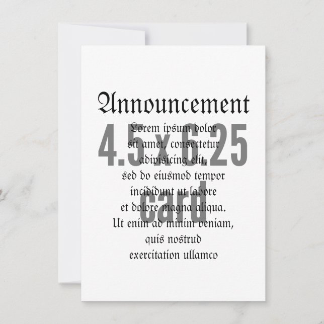 4,5 x 6,25 Lodrät Meddelande (Framsida)