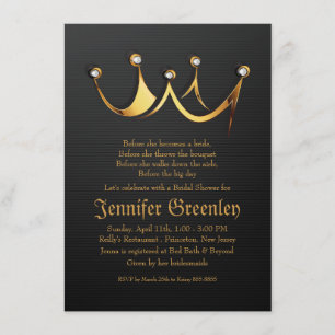 4,5 x 6,25 tum Guld Royal Queen Krona Möhippa Inbjudningar