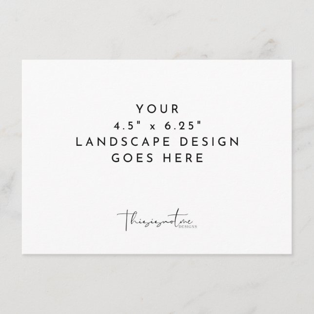 4,5x6,25" Kortutskriftsmall i liggande format Tilläggskort (Framsida)