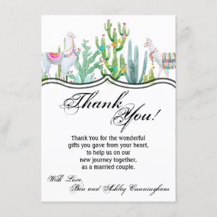 4.5x6.25 Tack, Boho Llama Bohemian Cacti Inbjudningar