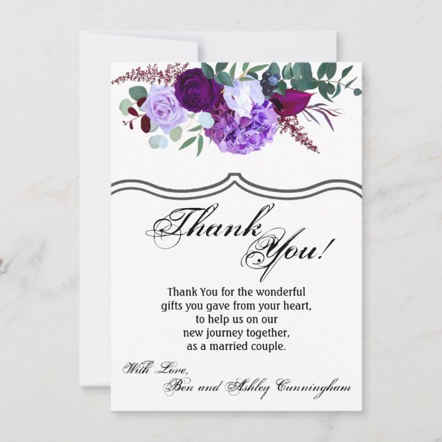 4.5x6.25 Tack för ditt kort, Hibiscus på Whi Inbjudningar (Framsida)