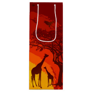 4,75lx4wx13h Vin Gift Bag African Safari Giraffe