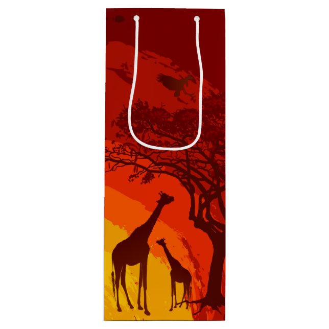 4,75lx4wx13h Vin Gift Bag African Safari Giraffe (Framsidan)