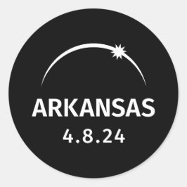 4.8.24 Solar Eclipse Arkansas Runt Klistermärke