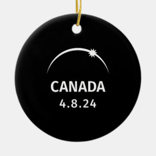 4.8.24 Solar Eclipse Kanada Julgransprydnad Keramik
