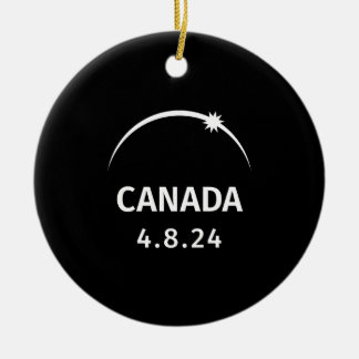 4.8.24 Solar Eclipse Kanada Julgransprydnad Keramik