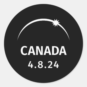 4.8.24 Solar Eclipse Kanada Runt Klistermärke