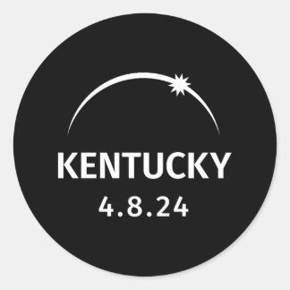 4.8.24 Solar Eclipse Kentucky Runt Klistermärke