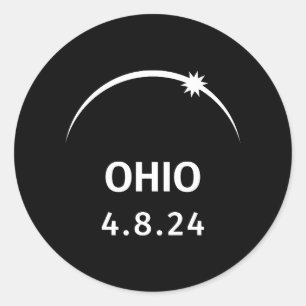 4.8.24 Solar Eclipse Ohio Runt Klistermärke