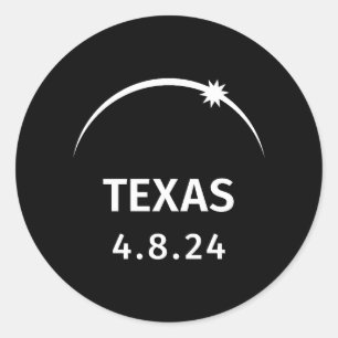 4.8.24 Solar Eclipse Texas Runt Klistermärke