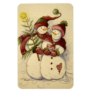 4 924 Snögubbar jul Magnet