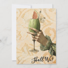 *~*  4 A101  Utsmyckad Cocktail FOTO BACHELORETTE Inbjudningar