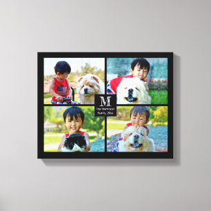 4 Anpassad fotosamling med Monogram Canvastryck
