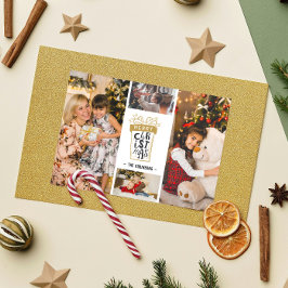 4 Anpassat namn för Photo Collage God jul Gift Julkort