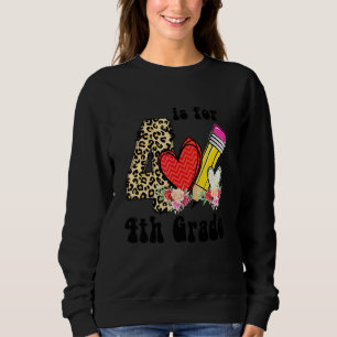 4 är för 4:e klass lärar leopard tillbaka till sko t shirt