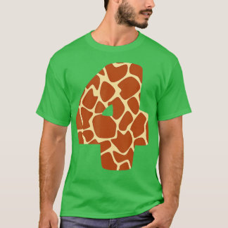 4 år gammal, 4e födelsedagen Party Giraffe Thmet T Shirt