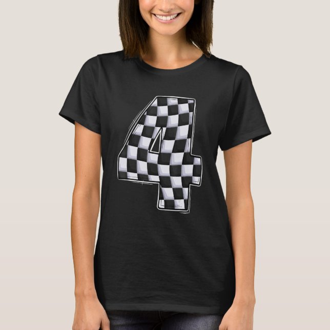 4 år gammal besättningsmedlem Boy tävla 4e födelse T Shirt (Framsida)