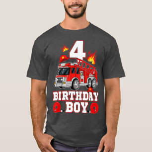 4 år gammal min 4e födelsedagen Boy Fire Lastbil T Shirt