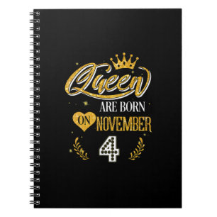 4 år gammal presentdrottning föddes i november 4 anteckningsbok