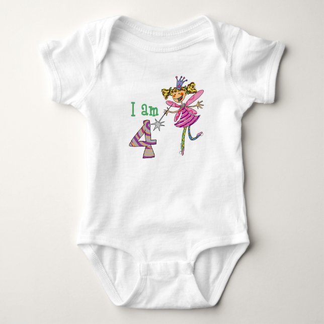 4 år gammal prinsessa fairy tee (Framsida)