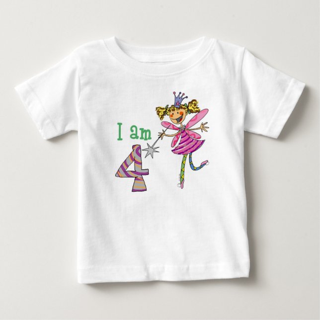4 år gammal prinsessa fairy tee (Framsida)