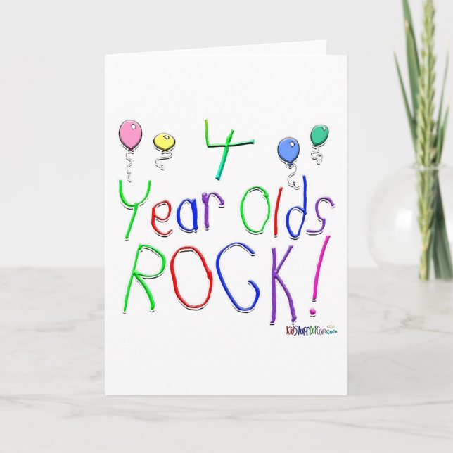 4 år Olds Sten! Kort för hälsning (Framsida)