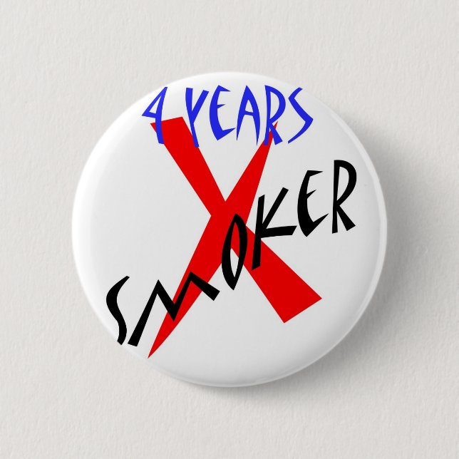 4 år röd X-rökare Knapp (Framsida)