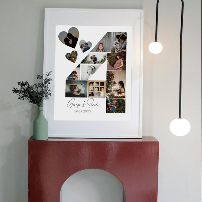 4 år tillsammans med Photo Collage Bröllop-årsdage Poster (Skapare uppladdad)