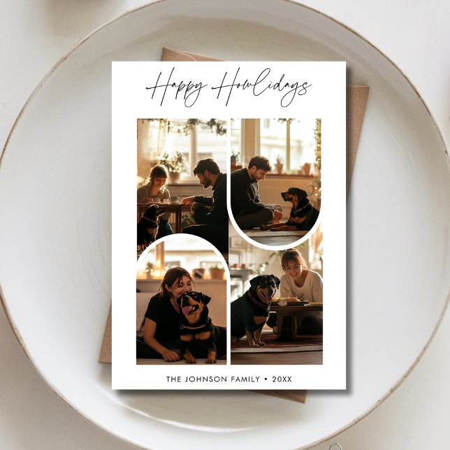 4 Arch Photo Lycklig Howlidays Rolig hund jul Julkort (Skapare uppladdad)
