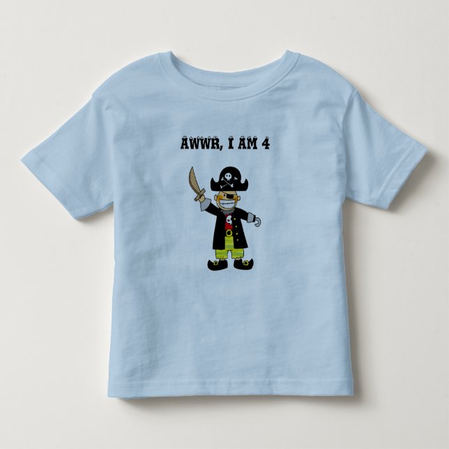 4-årig pirat-pojke t shirt (Framsida)