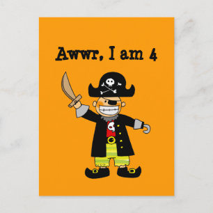 4-årig piratpojke vykort
