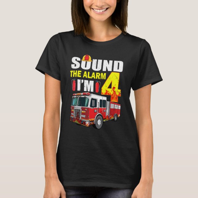 4 års ålder Det är min 4e födelsedagen Boy Fire La T Shirt (Framsida)