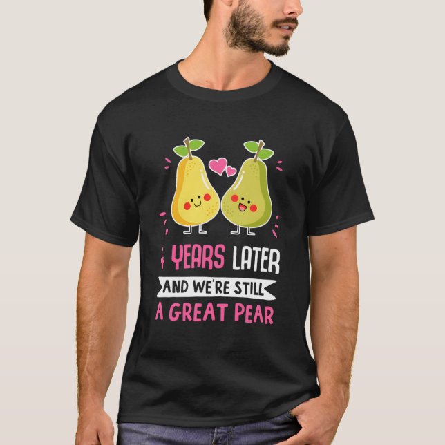 4 års årsdag 4:e årsdagen Gift Idea T Shirt (Framsida)