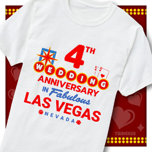 4-års bröllopsdag Fantastiskt par i Las Vegas T Shirt