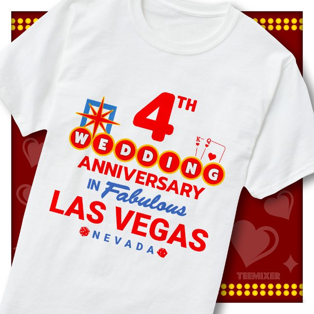 4-års bröllopsdag Fantastiskt par i Las Vegas T Shirt (Skapare uppladdad)