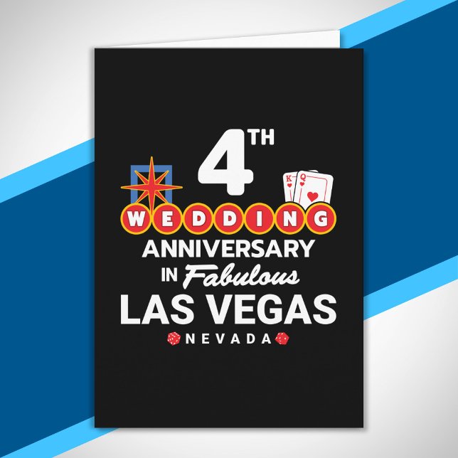 4-års bröllopsjubileum Parresa till Las Vegas Kort (Skapare uppladdad)