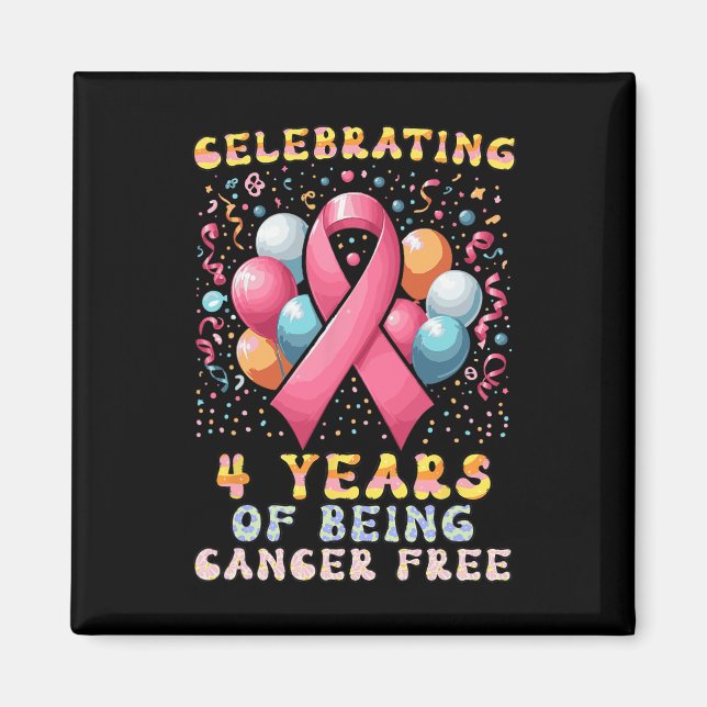 4 års cancerfri bröstcancer magnet (Framsidan)