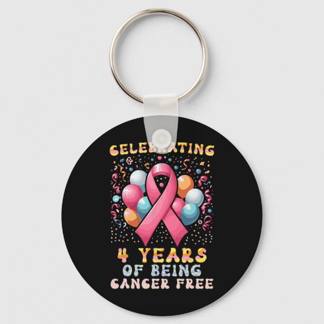 4 års cancerfri bröstcancer nyckelring (Framsida)