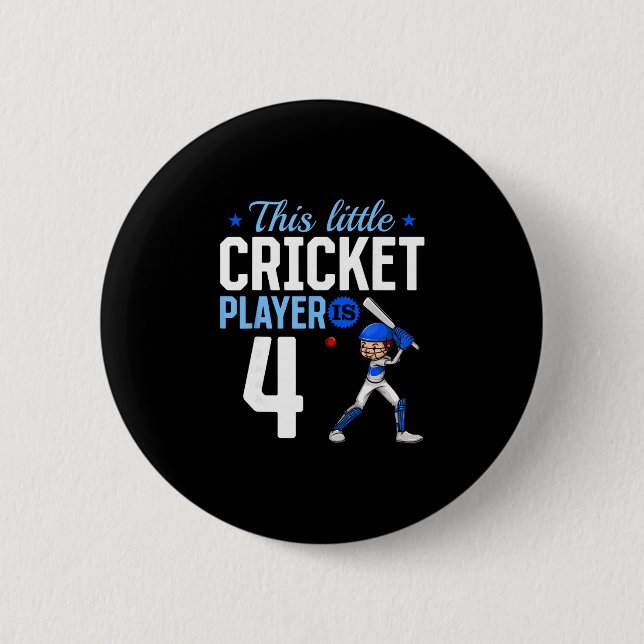 4-års Cricket-spelare  Knapp (Framsida)