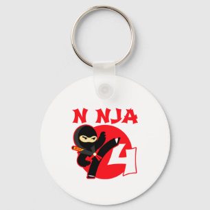 4-års födelsedag 4 år gammal barnkalas liten ninja nyckelring