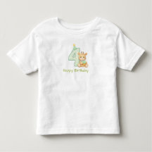 4-års födelsedags barn t-shirt Söt björn födelseda