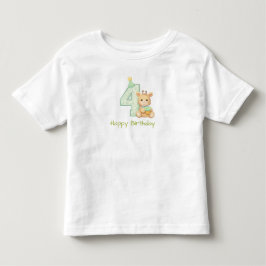 4-års födelsedags barn t-shirt Söt björn födelseda