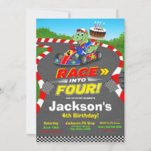 4-års födelsedags dinosaurie Racingbil Redo Set In