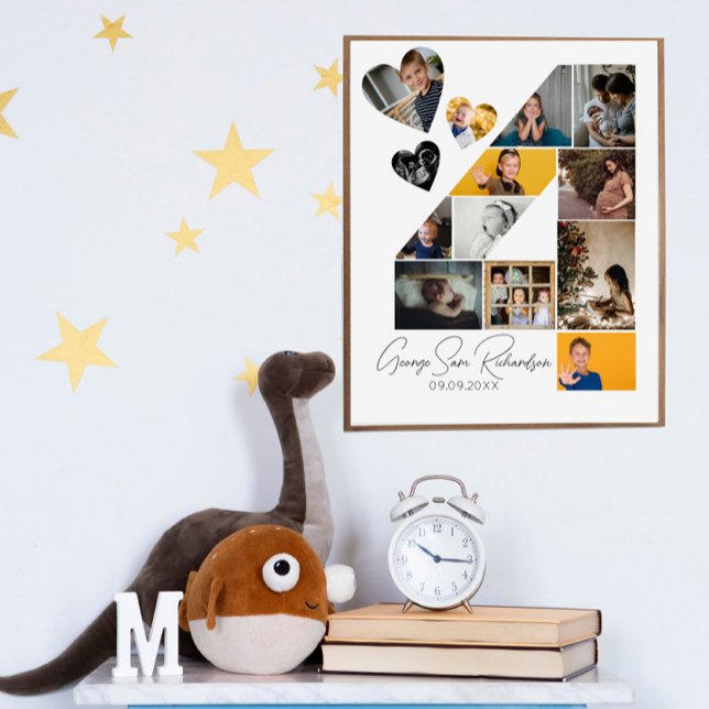 4-års födelsedags fotokollektion Affisch Minne (Skapare uppladdad)