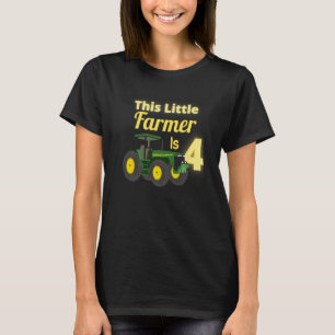 4 års Födelsedagsfest av Grönt Farm Tractor Farme T Shirt